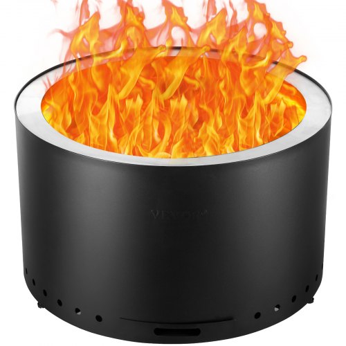 VEVOR Brasero de Leña sin Humo 710 x 450 mm Brasero con Bandeja de Ceniza Extraíble Brasero Portátil para Interiores y Exteriores de Acero Inoxidable SUS430, para Acampar en el Patio al Aire Libre