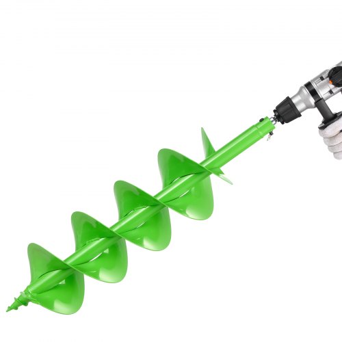 VEVOR Broca Helicoidal para Plantar Ø 200 x 790 mm Compatible con Taladros de 20 mm de Diámetro Interior, Herramienta para Plantar Bulbos, Accesorios para Perforar Postes y Cercas de Jardín, Verde