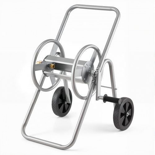 VEVOR Carro Carrete Manguera, Manguera Agua 5/8" Capacidad 53m (Manguera No Incluida), Herramientas Móviles con Ruedas, Plantación Exterior Acero Recubierto en Polvo para Jardín, Patio, Césped