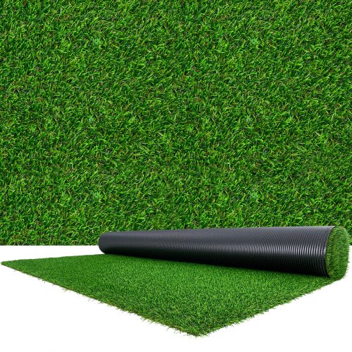 VEVOR Césped Artificial 457,2 x 213,36 cm, Rollo Césped Sintético con Altura de 3,5 cm, Alfombra de PE y PP con Orificios de Drenaje, Aspecto Natural para Balcón Patio Terraza Jardín Exterior Interior