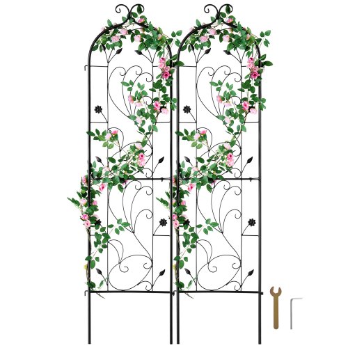 VEVOR Enrejado de Metal para Plantas Trepadoras 38 x 152 cm Soporte para Rosas Trepadoras 2 Piezas Arco para Enredaderas Soporte para Pepinos Decorativo para Clemátides para Patio, Césped, Jardín