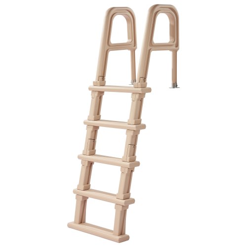 VEVOR Escalera para Piscina de 5 Peldaños Anchos Hasta 136kg, Escalera de Seguridad de PE en Ángulo de 75° Antideslizante con Pasamanos Ergonómicos para Piscinas Elevadas y Enterradas de 121,9-137,2cm