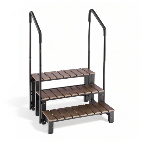 VEVOR Escaleras para Bañera, 3 Peldaños de Plástico HIPS, Ancho de 82 cm, con Pasamanos Desmontables, Capacidad para Trabajos Pesados ​​de 250 kg, para Piscinas Elevadas, Caravanas, Exteriores