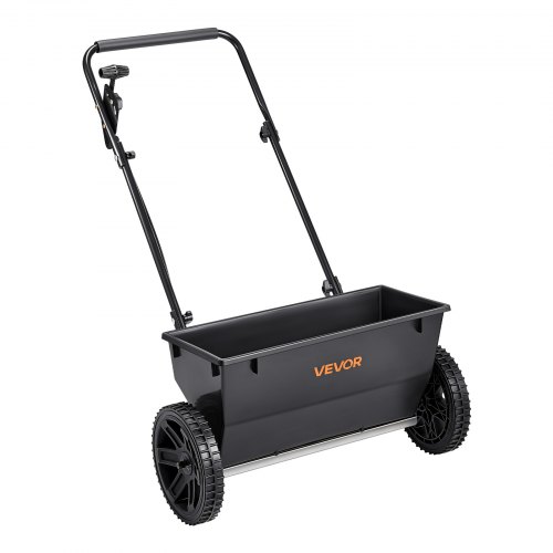 VEVOR Esparcidor de Empuje Manual Capacidad Carga de 22,6 kg, Esparcidor de Compost con Tolva y Ruedas, Ancho de Esparcimiento de 460 mm, para Semillas y Fertilizantes, para Jardín, Césped, Patio