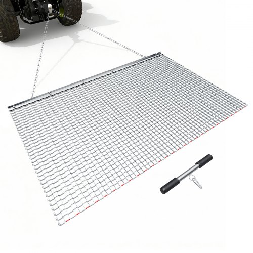 VEVOR Grada de Arrastre 1525 x 914 mm, Rastrillo de Arrastre de Acero, Grada Niveladora de Terreno para Vehículos Todoterreno, UTV y Tractores, Ideal para Caminos de Grava, Nivelación de Campos