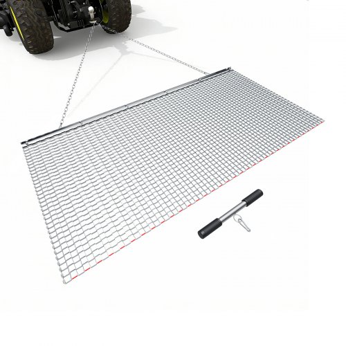 VEVOR Grada de Arrastre 1830 x 914 mm, Rastrillo de Arrastre de Acero, Grada Niveladora de Terreno para Vehículos Todoterreno, UTV y Tractores, Ideal para Caminos de Grava, Nivelación de Campos