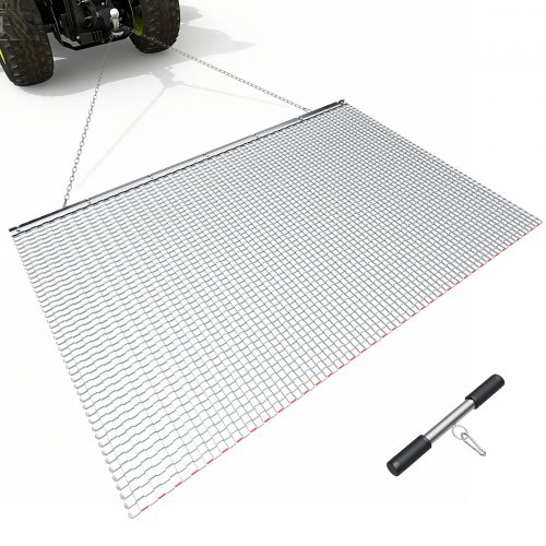 VEVOR Grada de Arrastre 2010 x 1220 mm, Rastrillo de Arrastre de Acero, Grada Niveladora de Terreno para Vehículos Todoterreno, UTV y Tractores, Ideal para Caminos de Grava, Nivelación de Campos