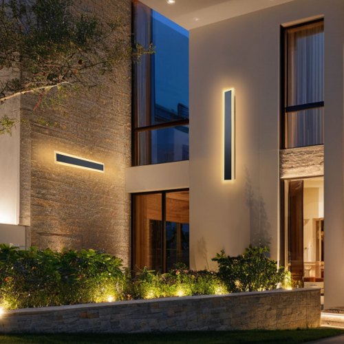 VEVOR Aplique de Pared para Exterior, 60 x 8 x 5 cm, Aplique de Pared Moderno para Exterior de Tira Larga, Luz Blanca Cálida de 3000 K, IP65 Resistente al Agua, Antioxidante, para Patio, Casa, Porche