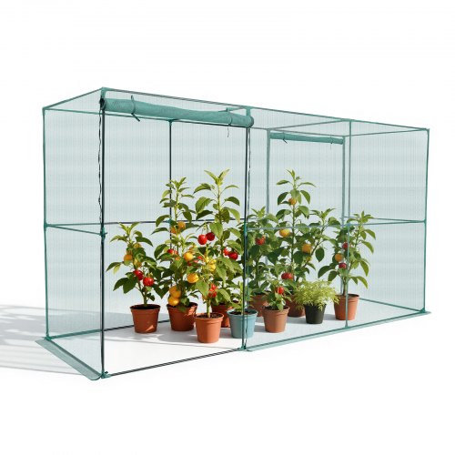 VEVOR Jaula de Cultivo Protectora para Plantas, con Puerta con Cremallera, Resistente al Viento, Cubierta para Bancales Elevados de Exterior, para Jardín, Patio y Césped, 3560 x 1200 x 1940 mm