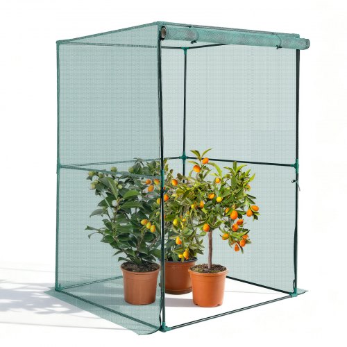 VEVOR Jaula Protectora para Cultivos, con Puerta con Cremallera, Resistente al Viento, Cubierta para Bancales Elevados de Exterior, para Jardín, Patio o Césped, 1200 x 1200 x 1800 mm, Verde, 1 ud