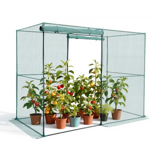 VEVOR Jaula Protectora para Cultivos, con Puerta con Cremallera, Resistente al Viento, Cubierta para Bancales Elevados de Exterior, para Jardín, Patio o Césped, 2396 x 1200 x 1800 mm, Color Verde