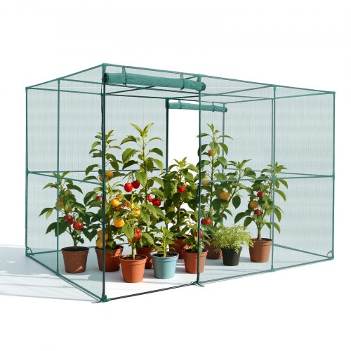 VEVOR Jaula Protectora para Cultivos, con Puerta con Cremallera, Resistente al Viento, Cubierta para Bancales Elevados de Exterior, para Jardín, Patio o Césped, 2900 x 1940 x 1940 mm, Color Verde