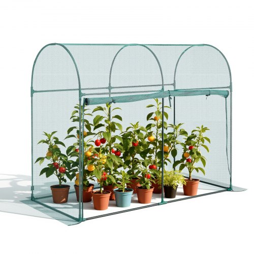 VEVOR Jaula Protectora para Cultivos, con Puerta con Cremallera, Resistente al Viento, Cubierta para Bancales Elevados Exteriores con Estructura, para Jardín, Patio y Césped, 1806 x 910 x 1500 mm