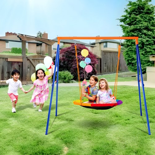 VEVOR Columpio infantil de platillo 102 cm con soporte metálico, carga 200 kg