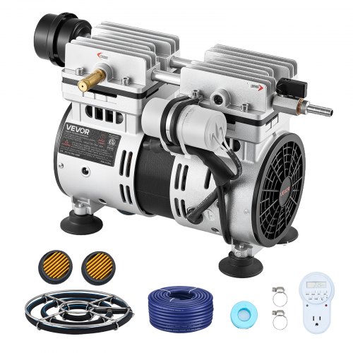 VEVOR Kit de Bomba de Aireación para Estanques de hasta 3 Arcos, Sistema de Aireación para Lagos Compresor 590 W, Bomba Oxigenadora de 1400 RPM para Circulación de Oxígeno en Estanques, Agua