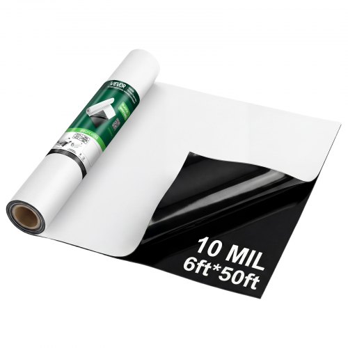 VEVOR Láminas de Plástico de Polietileno 1,83 x 15,24 m Grosor de 0,25 mm, Rollo de Malla Antihierbas, Barrera de Vapor para Jardín, Lona de Cubierta para Invernadero, Protección para Construcción