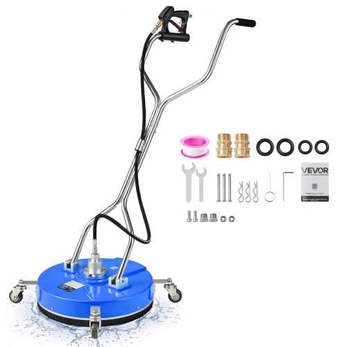 VEVOR Limpiador de Superficies para Hidrolimpiadora de ABS con 4 Ruedas, 2000-4000 PSI (138-276 bar), con Doble Boquilla, Faldón Antisalpicaduras y Conector de 9,5 mm para Entradas, Patios y Aceras
