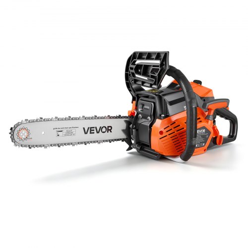VEVOR Motosierra de Gasolina 40 CC Espada de 355,6 mm Motosierra de Poda, Herramienta para Talar, Podar y Cortar Leñas, Motor de 2 Tiempos, 1,15 kW, Arranque Fácil, Mango Antideslizante, 2 Depósitos