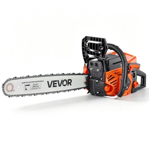 VEVOR Motosierra de Gasolina 58 CC Espada de 50,8 cm Motosierra de Poda, Herramienta para Podar, Talar y Cortar Leñas, 2,2 kW, Motor de 2 Tiempos, con Mango Antideslizante, Kit Completo de Accesorios