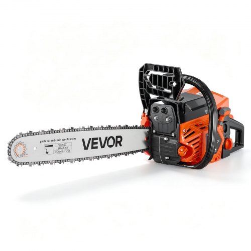 VEVOR Motosierra de Gasolina 62 CC Espada de 50,8 cm Motosierra de Poda, Herramienta para Talar, Podar y Cortar Leñas, Motor de 2 Tiempos, 2,7 kW, Kit Completo de Accesorios, Mango Antideslizante