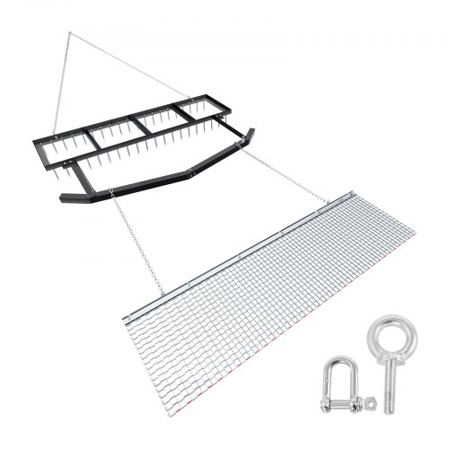 VEVOR Niveladora de Camino de Entrada Remolcable 1,8 m con Rastra de Cadena, Rastrillo Nivelador de Césped Resistente, Compatible con ATV, UTV, Tractores, para Caminos de Grava, Nivelación de Campos