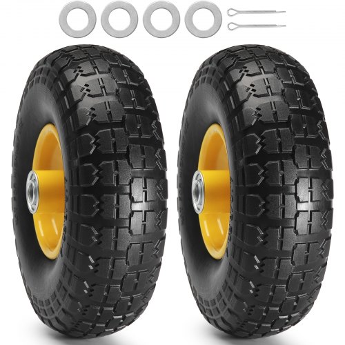 VEVOR Pack de 2 ruedas macizas de PU de 254 mm para carros de jardín - 181 kg