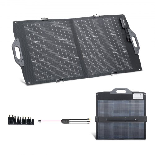 VEVOR Panel solar plegable portátil 100 W bifacial