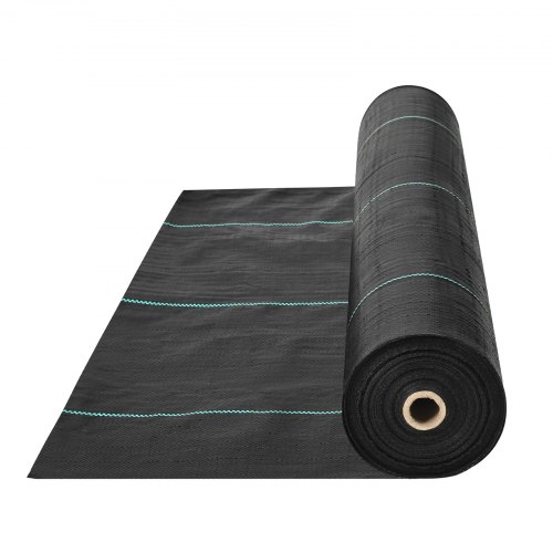 VEVOR Paño Antimalezas 2x100,6 m Geotextil Tejido Anti-crecimiento de Malas Hierbas Debajo de la Grava 108 g/m² Paño de PP Permeable Resistente al Desgarro para Paisajismo, Cubierta del Suelo, Negro