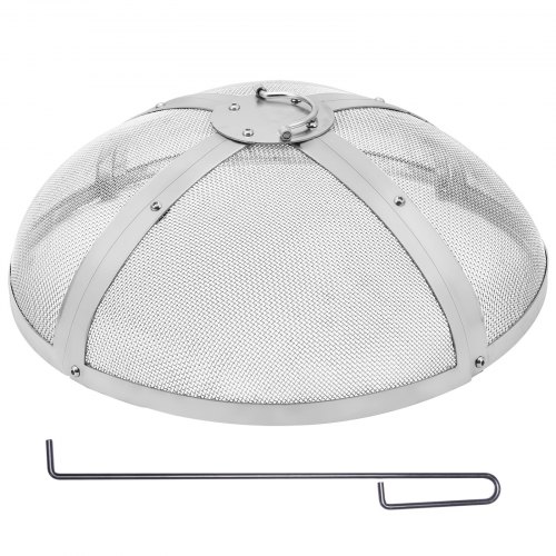 VEVOR Parachispas para Brasero 686 mm Alambrera de Brasero de Acero Inoxidable Cubierta Redonda Rejilla de Protección contra Chispas de Fuego Apertura Fácil con Accesorios para Hogueras, Jardín, Patio