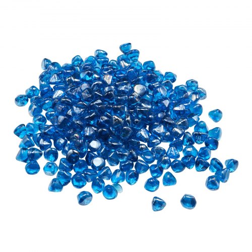 VEVOR Piedras de Vidrio Reflectante con Forma de Diamante para Chimenea Resistentes a Altas Temperaturas de 600 ℃, 9 kg, 25,4 mm, Ideal para Paisajismo de Mesas de Fogata, Color Azul Caribeño