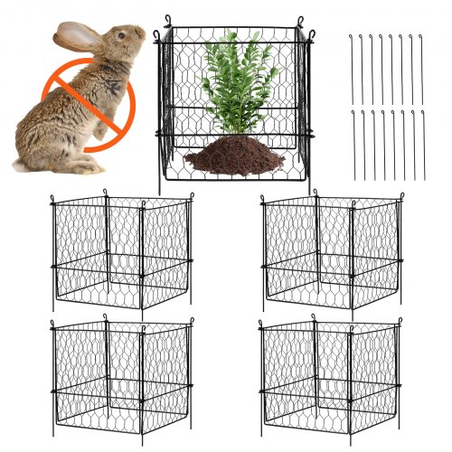 VEVOR - Protector de plantas de animales (4 unidades, 34 x 34 cm), malla metálica para plantas de exterior, mantiene alejadas a las ardillas, conejos, gallinas y conejos, 16 unidades