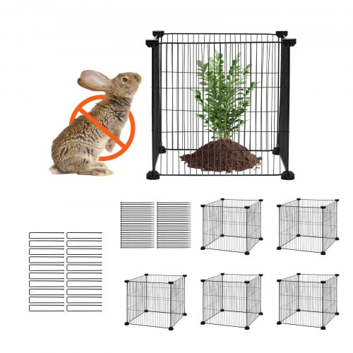 VEVOR - Protector de plantas de animales (paquete de 5), 15,35 x 15,35 pulgadas, malla metálica para plantas de exterior, flores y verduras, mantiene alejadas a las ardillas, conejos, gallinas, 20 unidades
