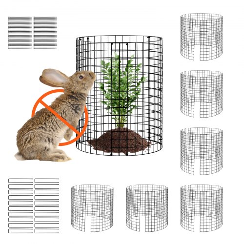 VEVOR - Protector de plantas de animales (paquete de 6), 12,6'' de diámetro x 14'' de alto, malla metálica para plantas de exterior, flores y verduras, mantiene alejados a los conejos, gallinas y ardillas, 18 unidades