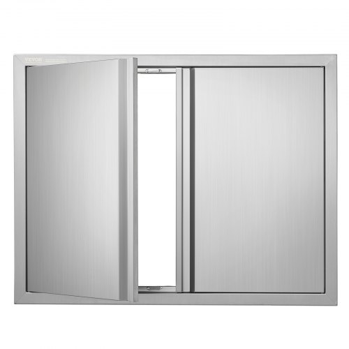 VEVOR Puerta de Acceso a Barbacoa 787 x 609 x 45 mm Puerta de Cocina Exterior Doble Puerta Empotrada de Acero Inoxidable con Manija para Isla de Barbacoa, Estación de Parrilla, Armario Exterior