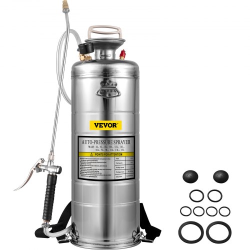 VEVOR Pulverizador a Presión de Alto Rendimiento de 12 L Herramientas de Agua para Jardinería Acero Inoxidable Pulverizad con Pantalla Plverizador Manual de la Bomba Pulverizador 4.05 kg