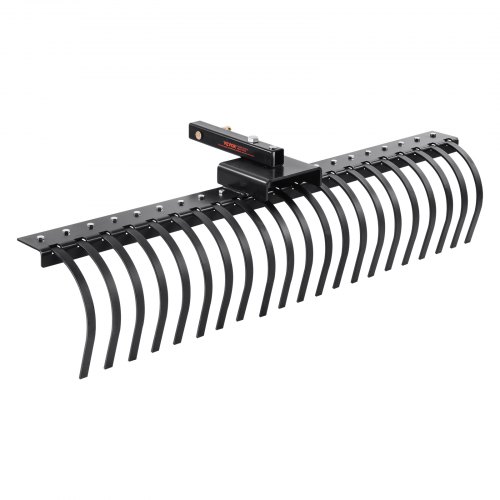 VEVOR Rastrillo de Remolque detrás de Paisaje de 1524 x 450 x 410 mm con 21 Púas de Bobina de Acero, Se Fija a Barras de Herramientas y Sistemas de Suspensión de 3 Puntos, para Hojas, Agujas de Pino