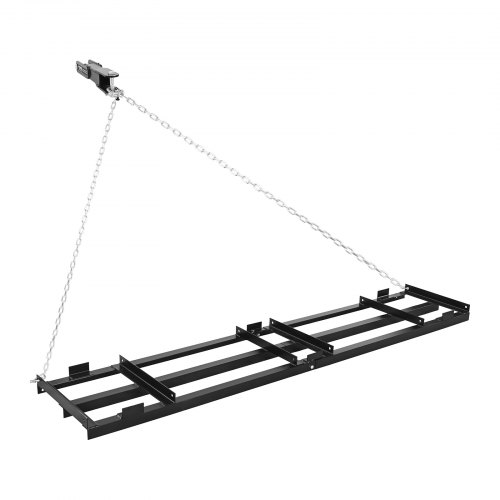 VEVOR Rastrillo Nivelador de Césped de Caminos de Entrada 243,5x50 cm, Cadena de 183cm, Nivelador de Tierras Agrícolas de Acero, Herramienta de Nivelación para ATV, UTV, Tractor de Césped de Jardín