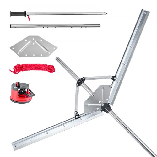 VEVOR Rastrillo para Malezas Acuáticas, Rastrillo para Estanque con Cuerda de 9 m, Ancho de Corte Máximo de 1219 mm, Cuchillas de Acero Afiladas y Resistentes para Espadañas, Carrizos, Nenúfares