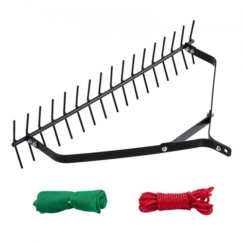VEVOR Rastrillo para Malezas Acuáticas, Rastrillo para Malezas de Lago de Doble Cara de 810 x 495 x 165 mm, Herramienta Ligera con Cuerda de 9 m para Limpiar Estanques, Lagos y Riachuelos