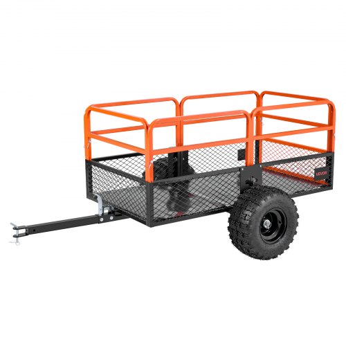 VEVOR Remolque Utilitario para Jardín, Remolque de Volteo de Acero de 221 x 81 x 94 cm con Panel Trasero Extraíble, Carro de Jardín Resistente para Cortacésped, Tractor, Carga de 800,59 kg