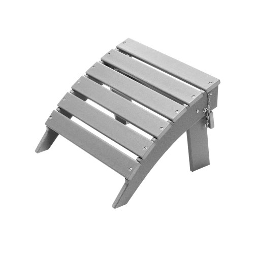 VEVOR Reposapiés Adirondack Plegable de Plástico HDPE de 430 x 480 x 330 mm, Reposapiés Adirondack Resistente a la Intemperie para Silla Adirondack para Porches Exteriores, Césped, Patios, Gris