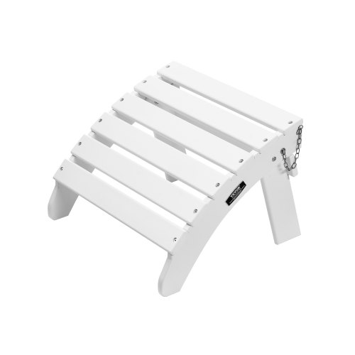 VEVOR Reposapiés Adirondack Plegable de Plástico HDPE de 450 x 500 x 350 mm, Reposapiés Adirondack Resistente a la Intemperie para Silla Adirondack para Porches Exteriores, Césped, Patios, Blanco