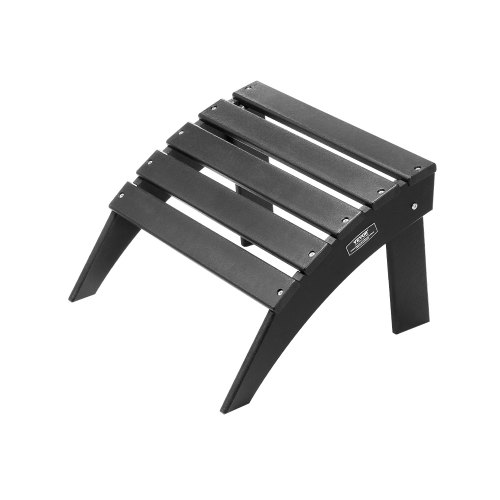 VEVOR Reposapiés Adirondack Plegable de Plástico HDPE de 475 x 500 x 330 mm, Reposapiés Adirondack Resistente a la Intemperie para Silla Adirondack para Porches Exteriores, Césped, Patios, Negro