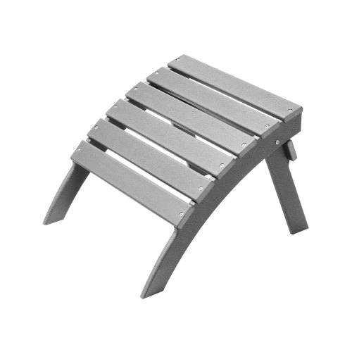 VEVOR Reposapiés Adirondack Plegable de Plástico HDPE de 547 x 480 x 377 mm, Reposapiés Adirondack Resistente a la Intemperie para Silla Adirondack para Porches Exteriores, Césped, Patios, Gris