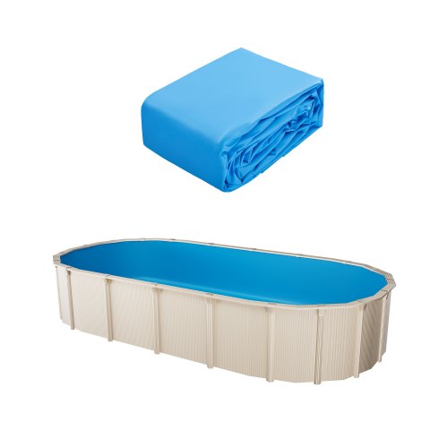 VEVOR Revestimiento para Piscina Ovalada 730x375 cm Calibre Estándar Revestimiento de Vinilo para Piscina Estilo Superpuesto para Piscinas Sobre el Suelo de 132 cm de Altura de Pared, Color Sólido