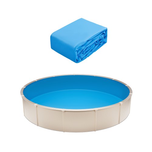 VEVOR Revestimiento para Piscina Redonda de 550 cm Calibre Estándar Revestimiento de Vinilo para Piscina Estilo Superpuesto para Piscinas Sobre el Suelo de 132 cm de Altura de Pared, Color Sólido
