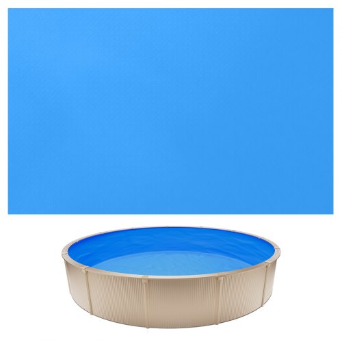VEVOR Revestimiento para Piscina Redonda PVC, Liner para Piscinas Elevadas Redondas de Diámetro 350,5 cm, Altura de Pared 90 cm, Grosor 0,6 mm, Resistente al Desgarro, Sol y Frío para Jardín Exterior