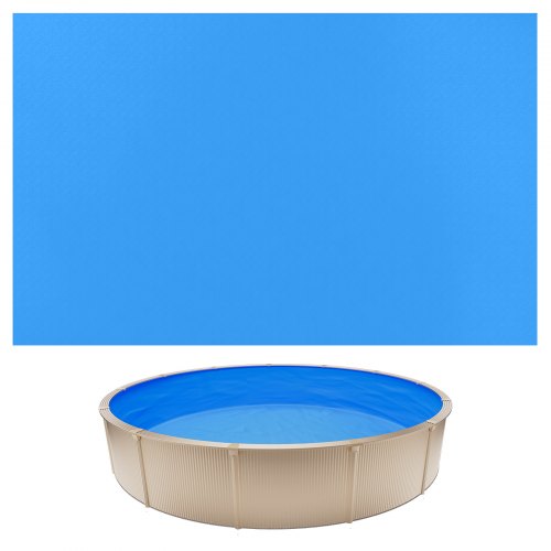 VEVOR Revestimiento para Piscina Redonda PVC, Liner para Piscinas Elevadas Redondas de Diámetro 350,5 cm, Grosor 0,8 mm, Altura de Pared 120 cm, Resistente al Desgarro, Sol y Frío para Jardín Exterior