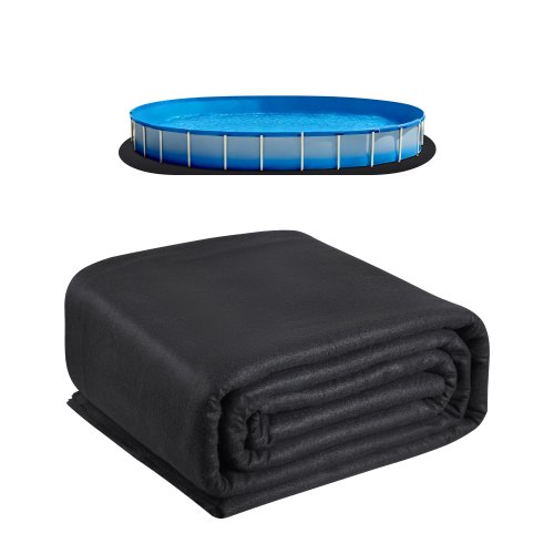 VEVOR Revestimiento para Piscinas Ovalado, 5,5 x 10,1 m Revestimiento Extragrueso para Piscinas Elevadas, Evita Pinchazos, Base de Geotextil Reciclado, Prolonga la Vida Útil del Revestimiento, Negro