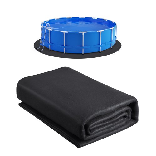 VEVOR Revestimiento Redondo para Piscinas, 4,6 m Revestimiento Extragrueso para Piscinas Elevadas, Evita Pinchazos, Base de Geotextil Reciclado, Prolonga la Vida Útil del Revestimiento, Negro